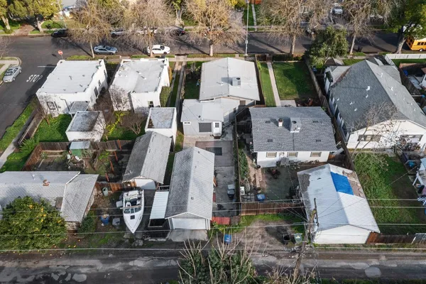 an aerial view of multiple house