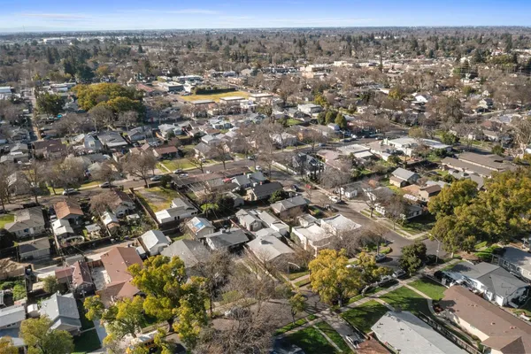 an aerial view of multiple house