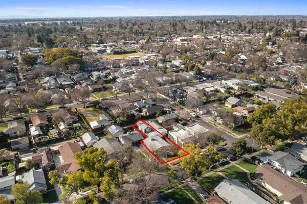 an aerial view of multiple house