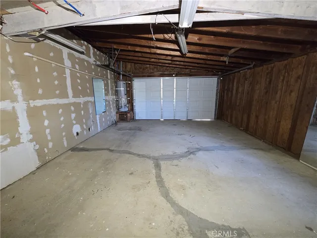 a view of a backyard with large trees and plants