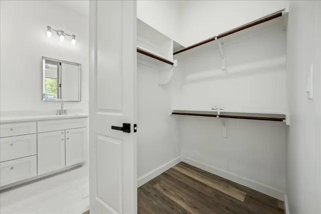 a view of a walk in closet