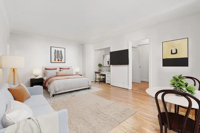 a view of a city with tall buildings