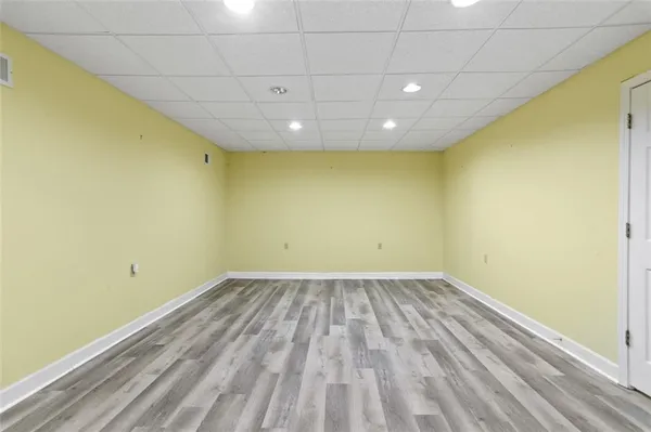 a view of a room with racks on the wall