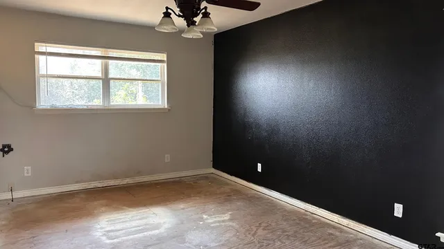 an empty room with a window