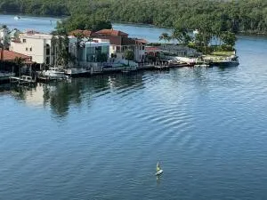a view of a city with tall buildings