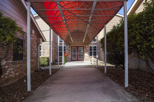 a view of backyard with green space