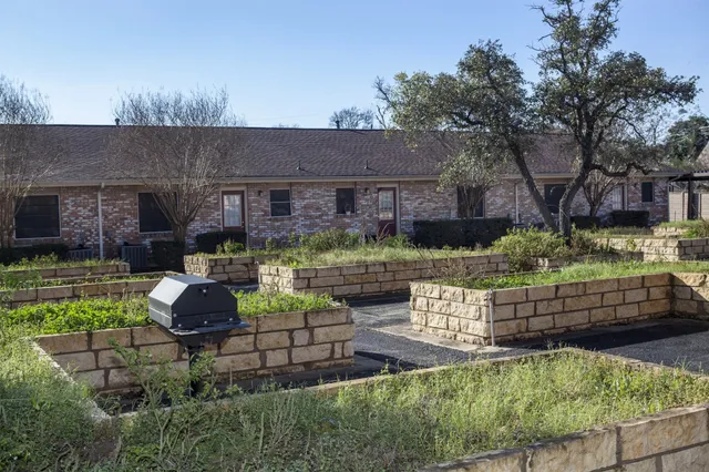 a front view of a house with patio