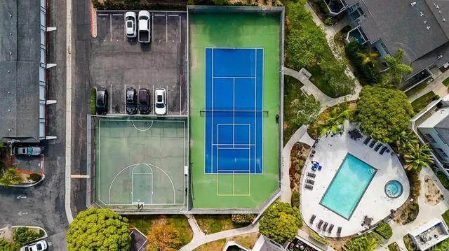 an aerial view of a house having outdoor space
