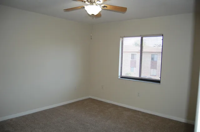 an empty room with a window