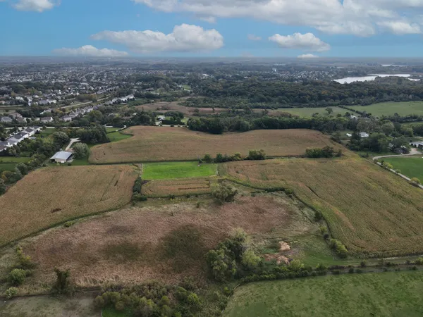 an aerial view of multiple house