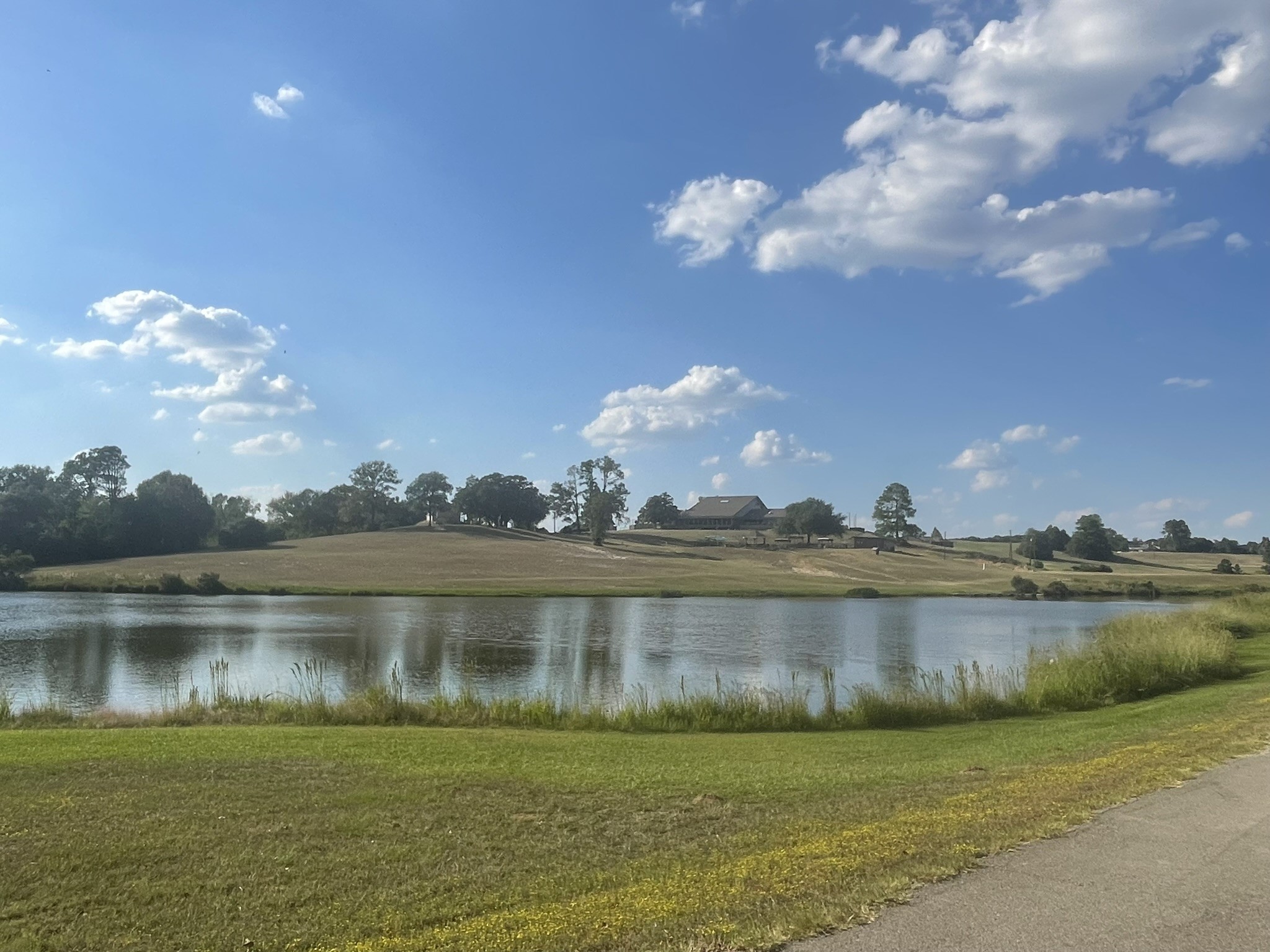 a view of a lake with a lake in the background
