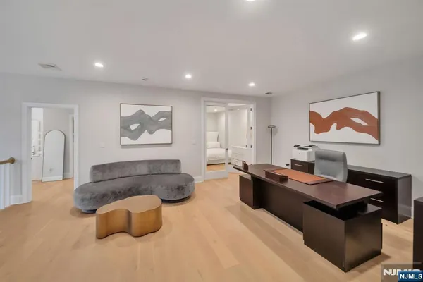a living room with furniture