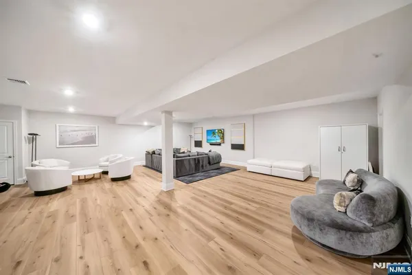 a living room with furniture and a couch