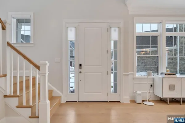 a view of an entryway with staircase