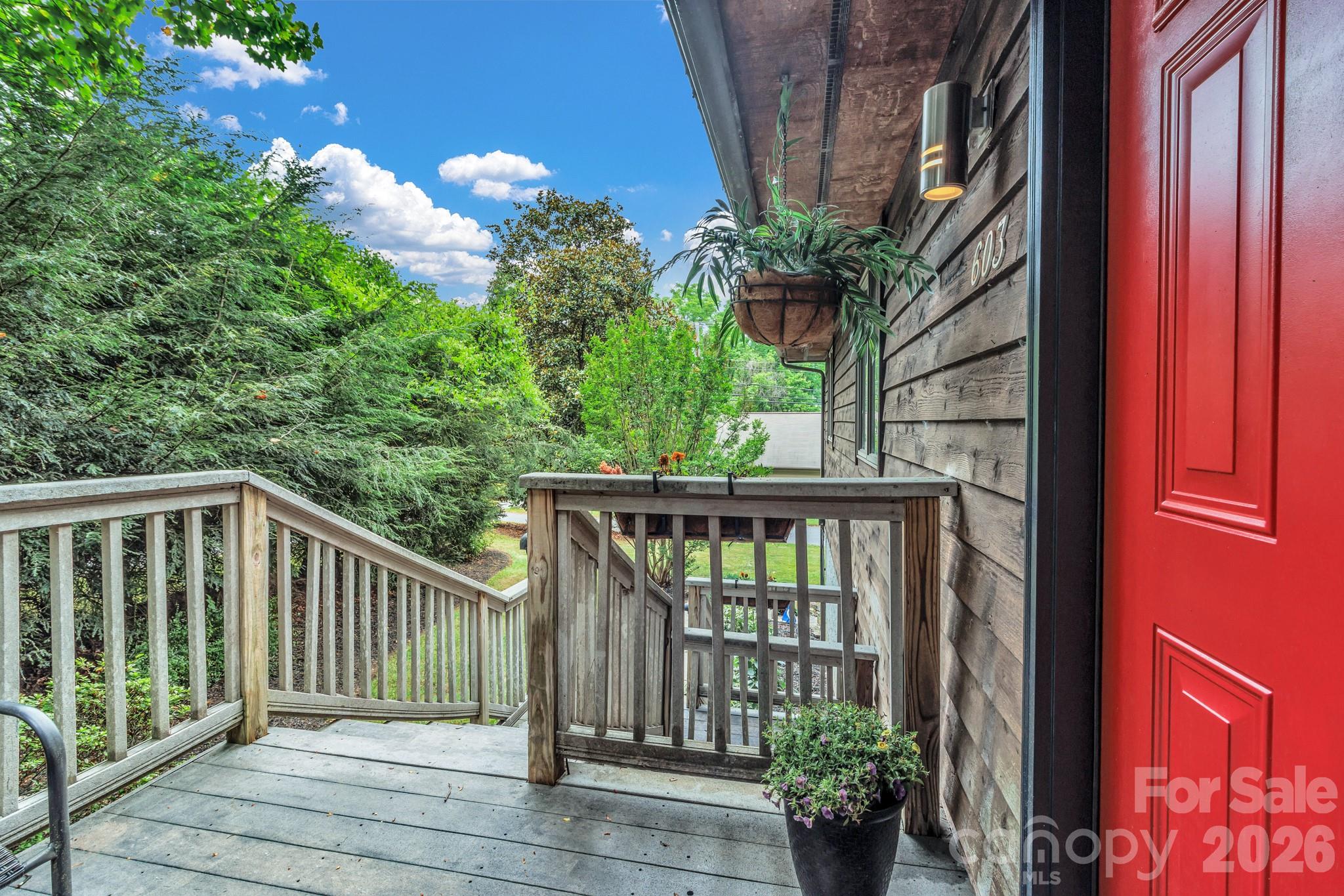 603 Rose Hill Road Asheville, NC 28803 - Photo 5 of 43 a view of a balcony with flower plants