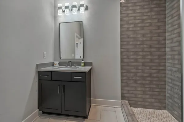 a bathroom with a shower