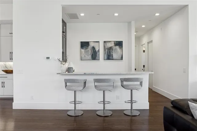 a view of kitchen with breakfast area