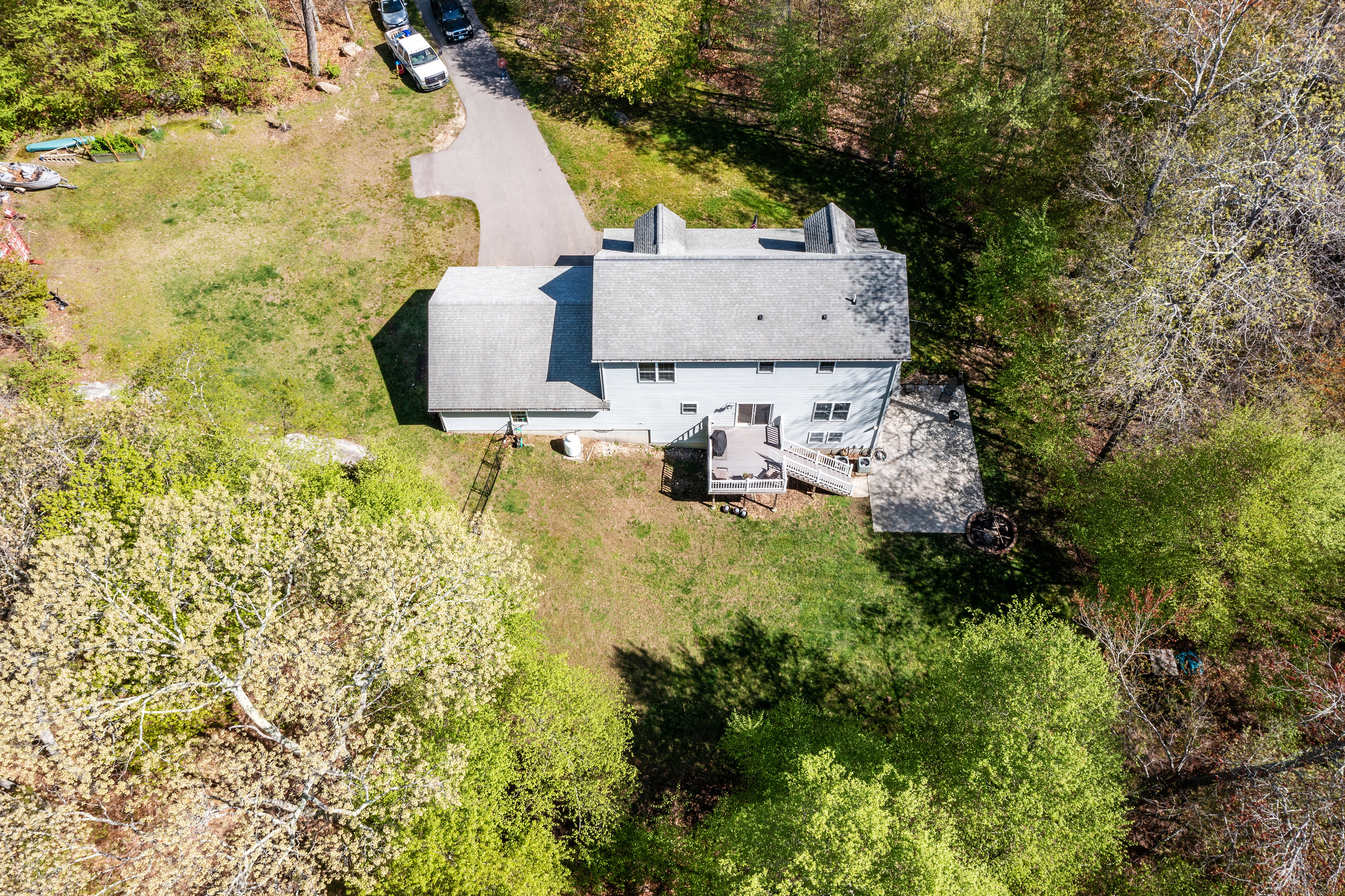 127 Massapeag Road Montville, CT 06382 - Photo 37 of 39 an aerial view of residential house with outdoor space and trees all around