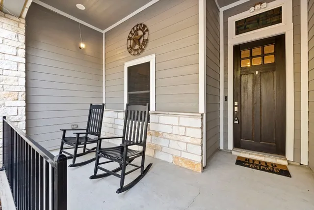 a view of front door and furniture
