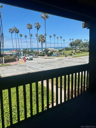 a view of a city from a balcony