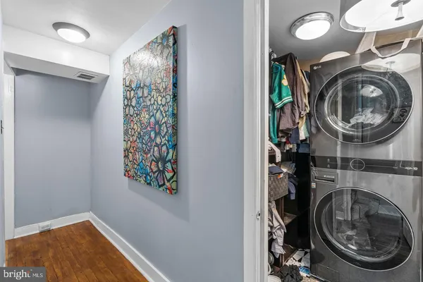 a view of small space with washer and dryer