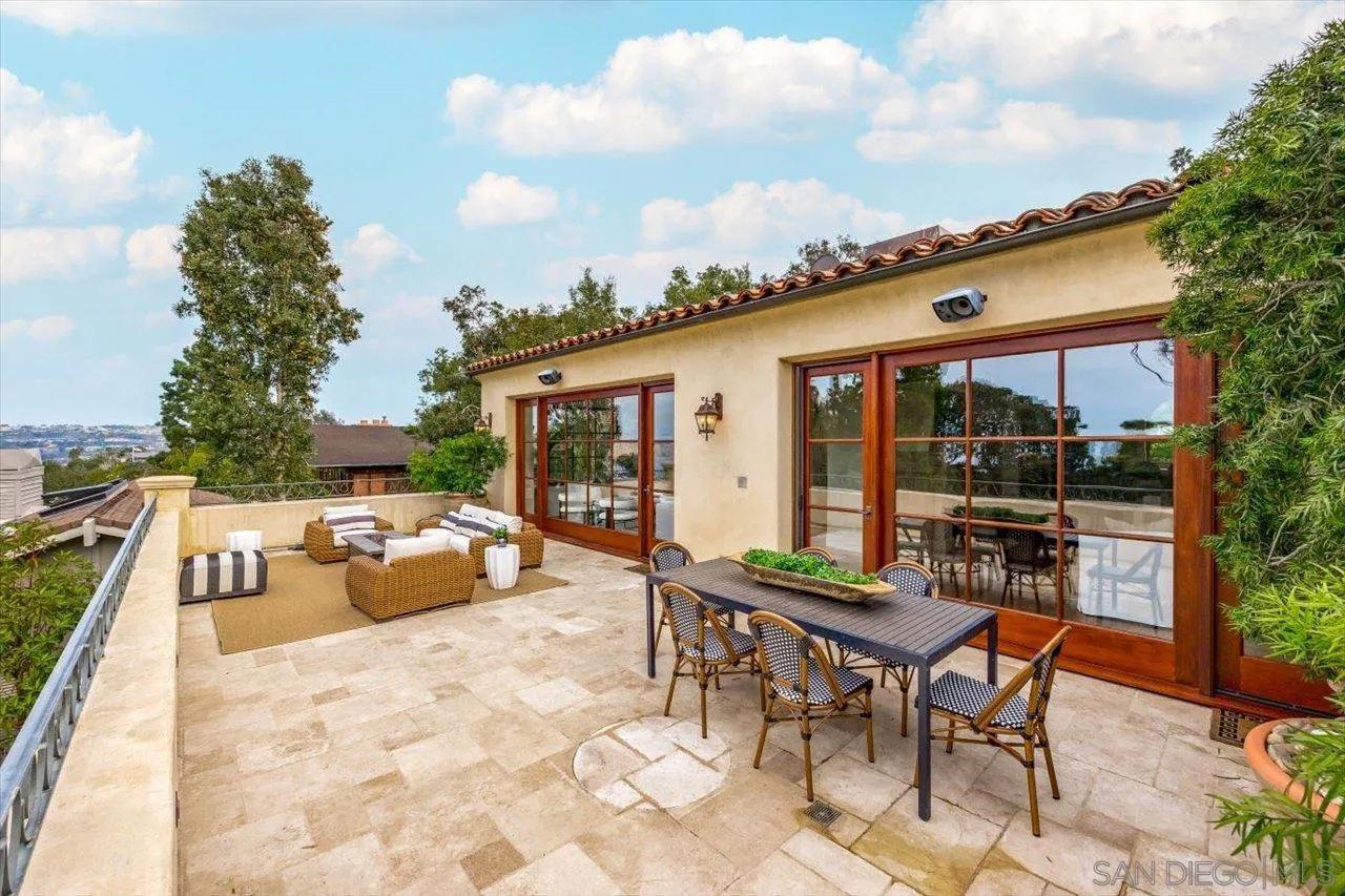 1646 Kearsarge Road La Jolla, CA 92037 - Photo 17 of 35 a backyard of a house with yard barbeque oven and outdoor seating