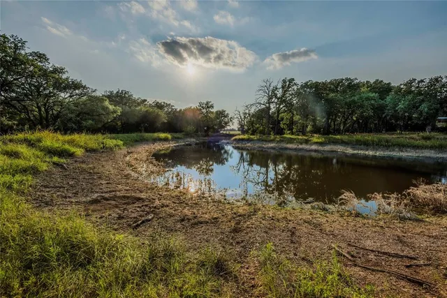 a view of a lake in middle of forest