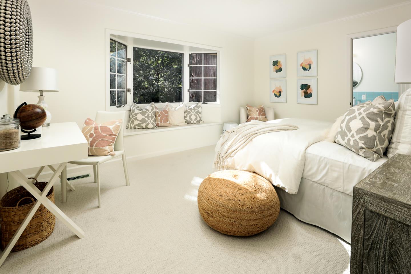 51 Fair Oaks Lane Atherton, CA 94027 - Photo 9 of 22 a bedroom with a bed and a large window