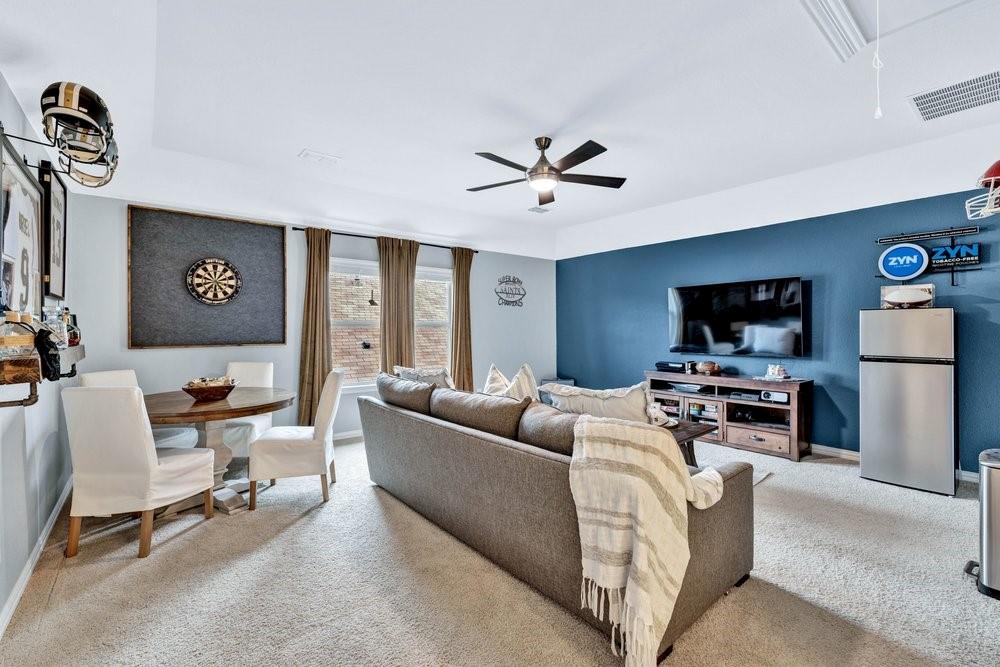 4105 Ranchman Boulevard Denton, TX 76210 - Photo 27 of 39 a living room with furniture and a flat screen tv