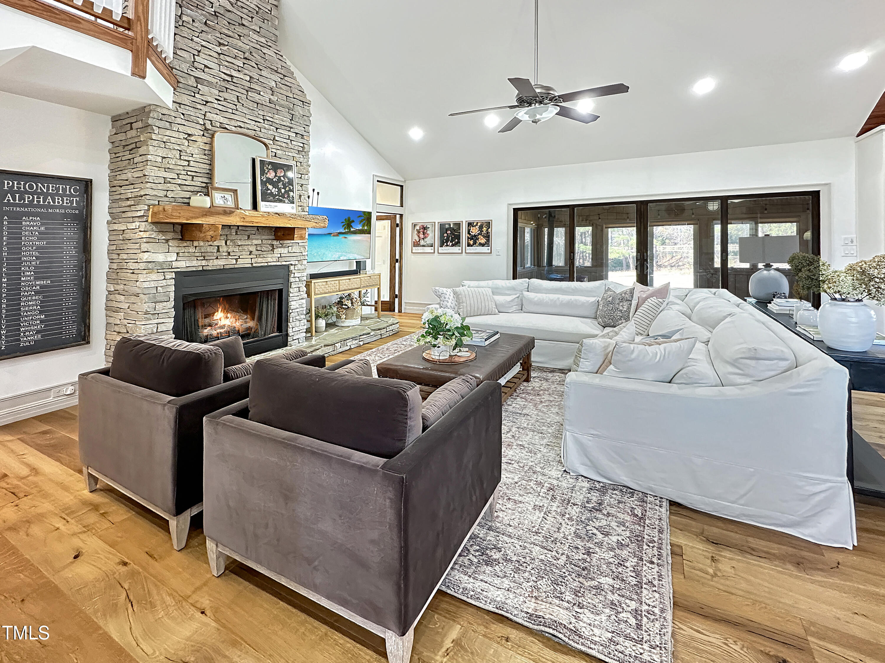 531 Archie Johnson Road Siler City, NC 27344 - Photo 31 of 46 a living room with furniture and a fireplace