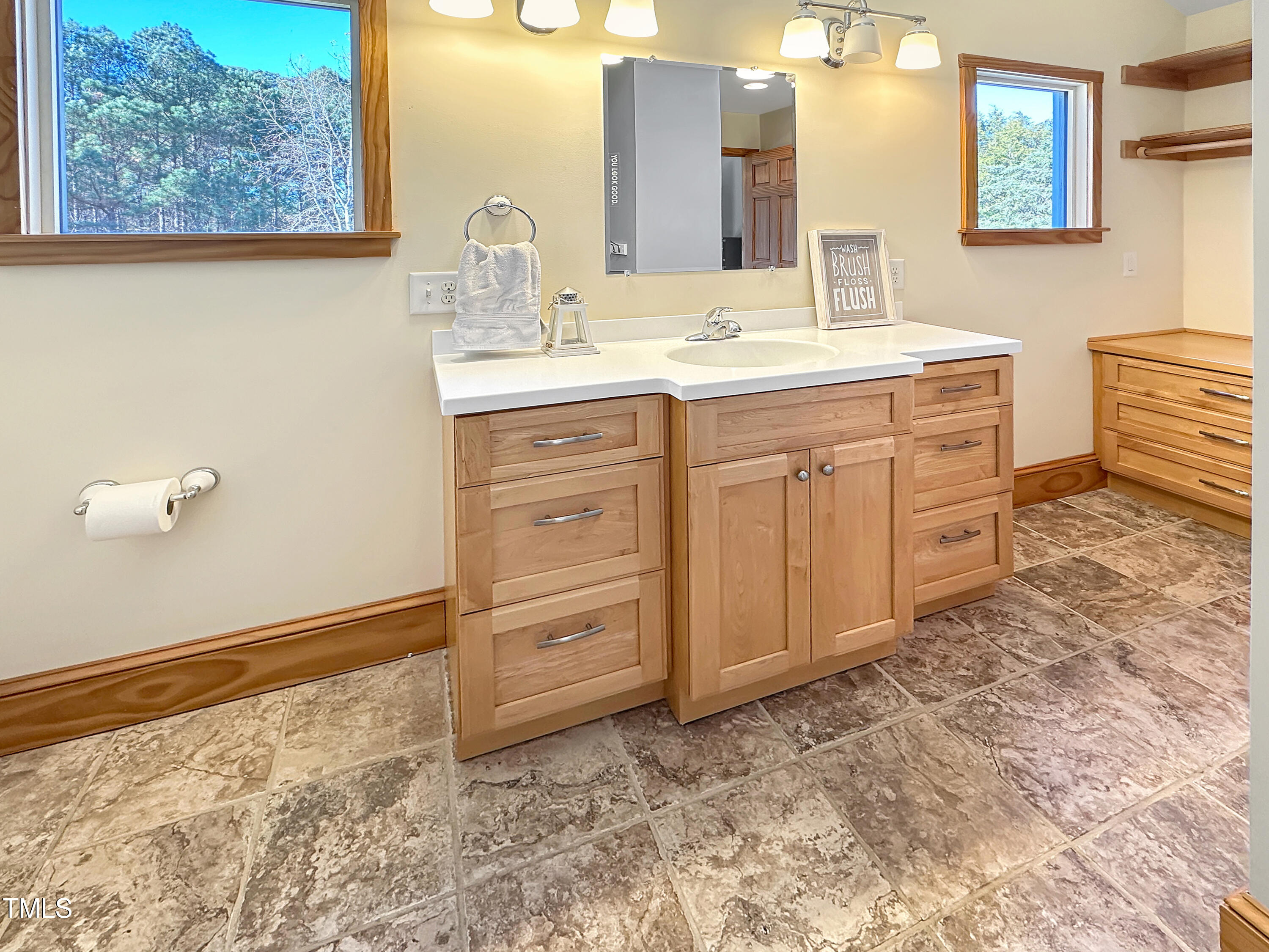 531 Archie Johnson Road Siler City, NC 27344 - Photo 43 of 46 a bathroom with a sink and a mirror