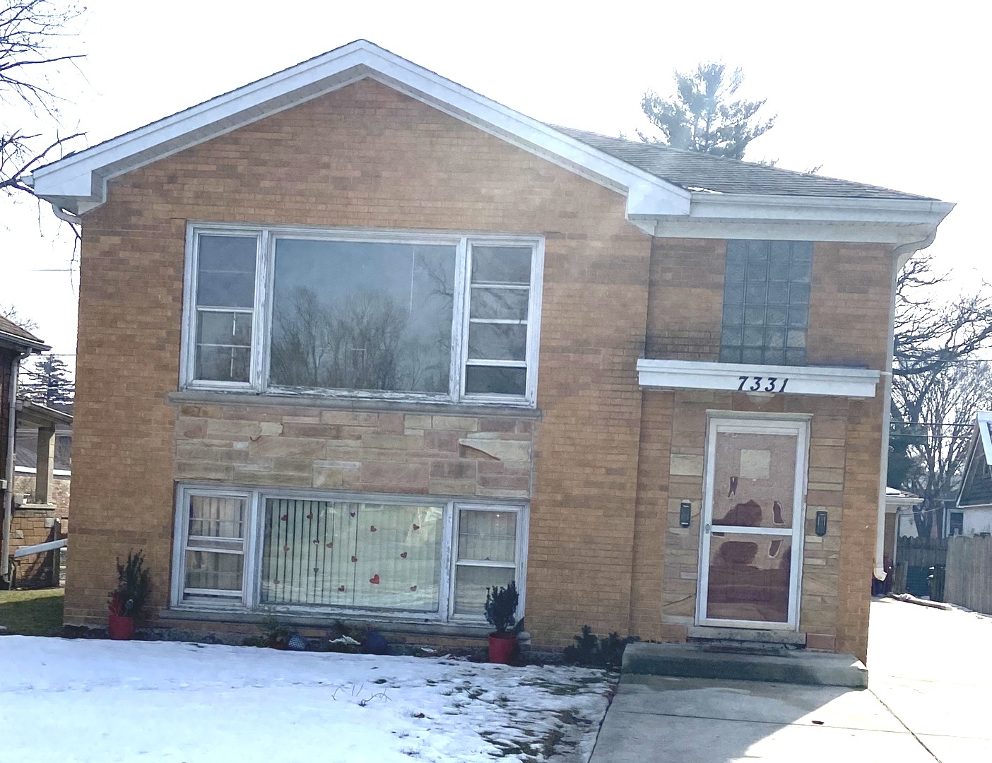 a front view of a house