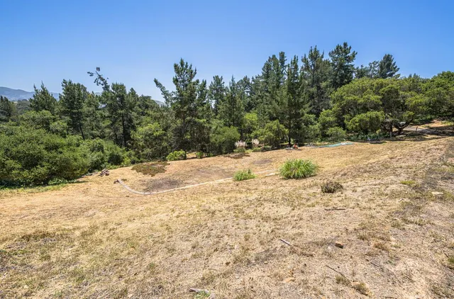 a view of a backyard of a house
