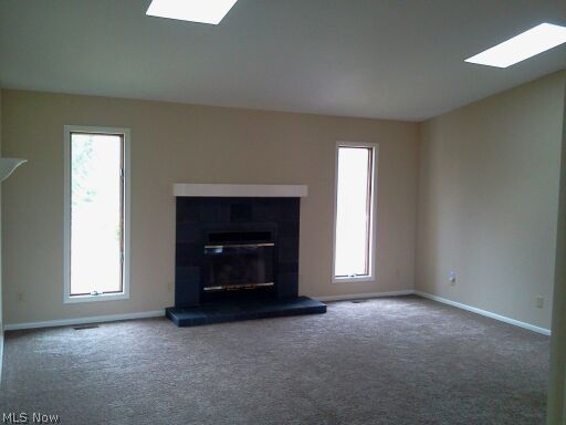 4963 Fenn Road Medina, OH 44256 - Photo 9 of 24 Living Room with Slate Tiled Fireplace and Mantle.