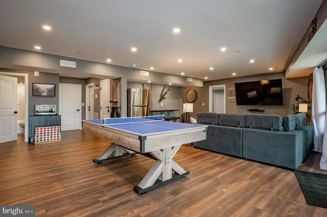 a view of a lake with a yard