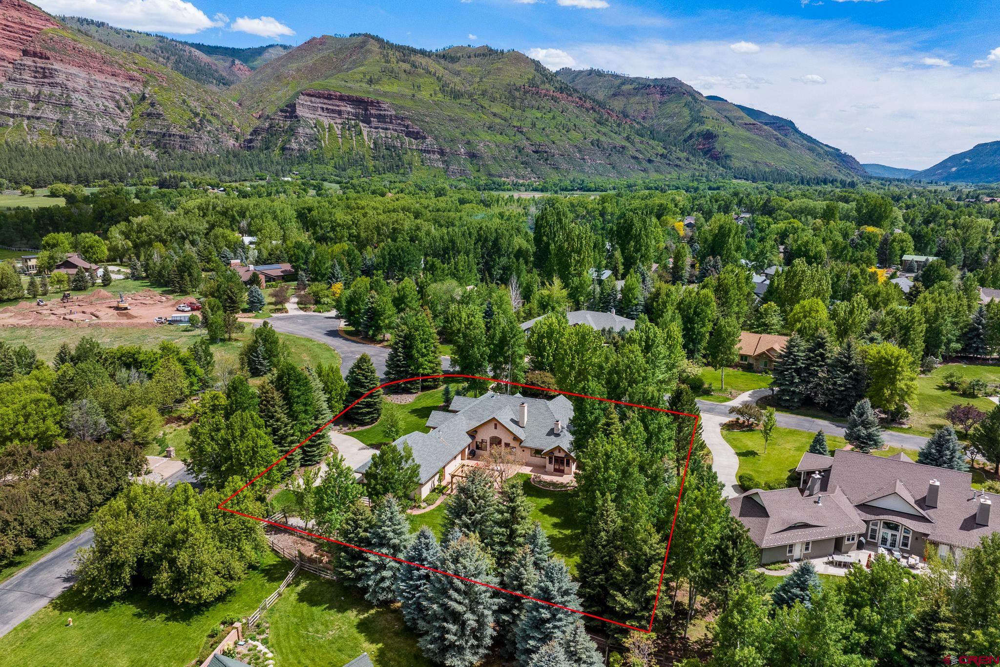 435 Red Rock Road Durango, CO 81301 - Photo 35 of 35 an aerial view of residential house with outdoor space and trees all around