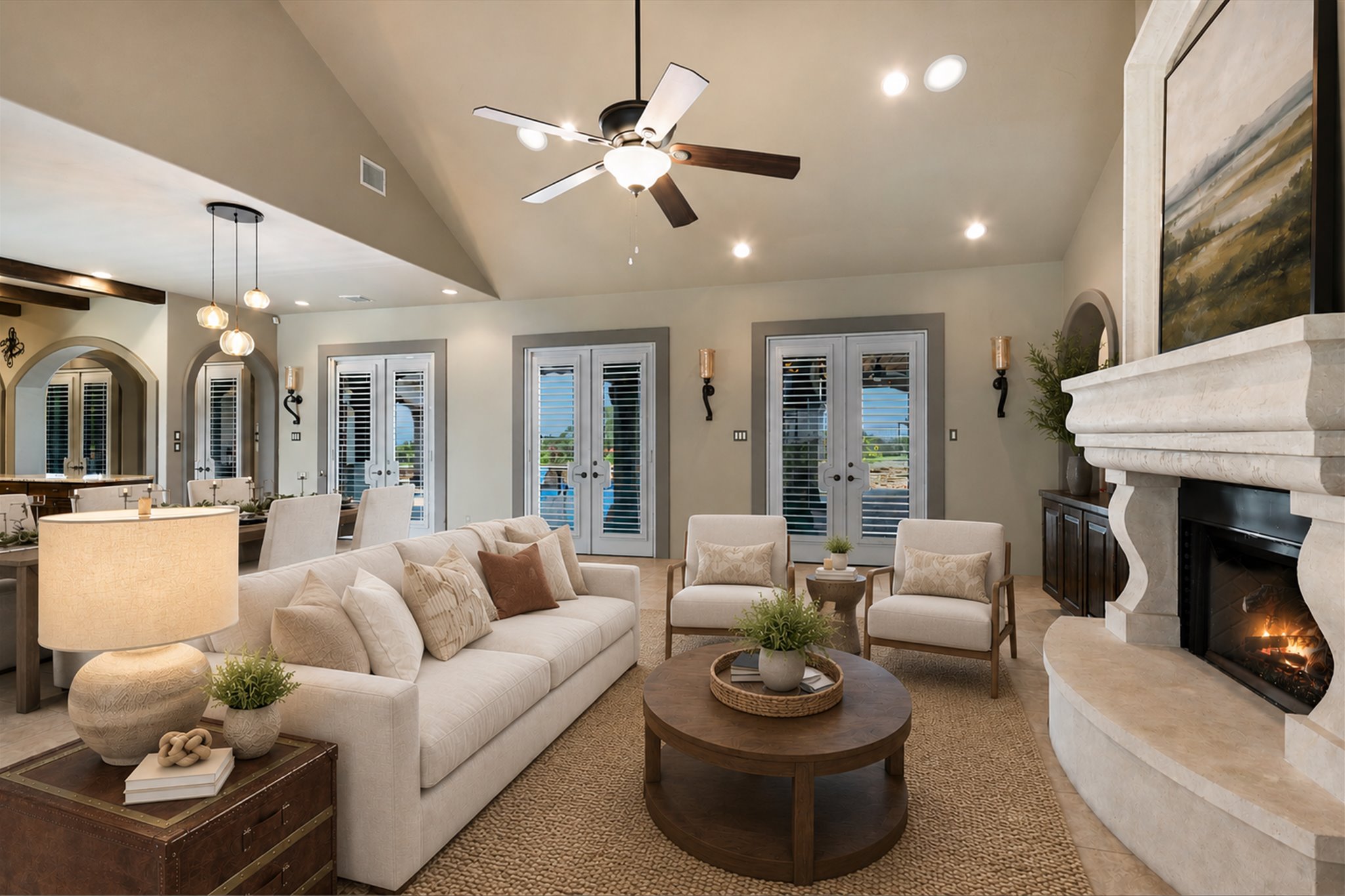 228 Puzzle Pass Spring Branch, TX 78070 - Photo 13 of 35 Virtually staged. This enormous living space has a propane fireplace and wet bar.