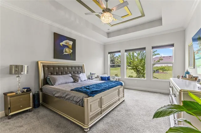 an aerial view of residential houses with outdoor space and swimming pool