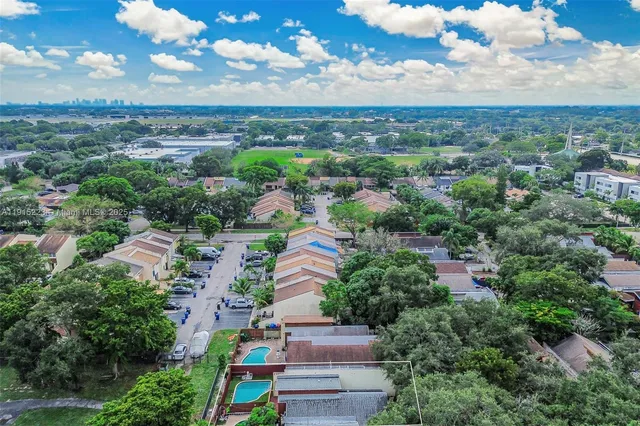 an aerial view of multiple house