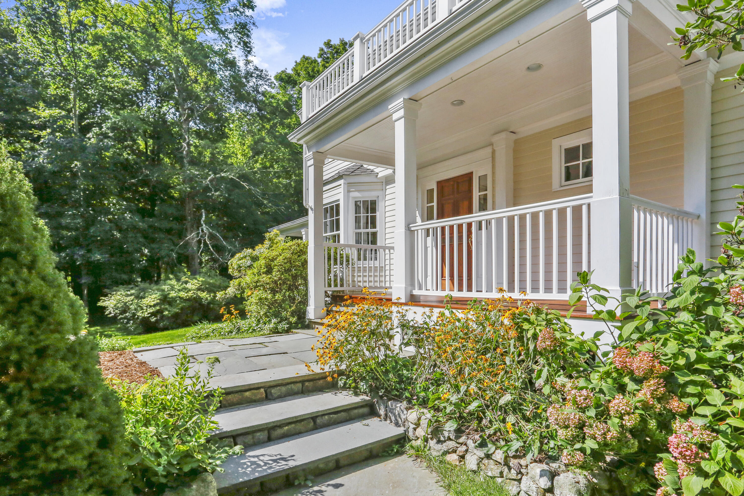 110 Sleepy Hollow Road New Canaan, CT 06840 - Photo 3 of 47 a view of a house with backyard and garden