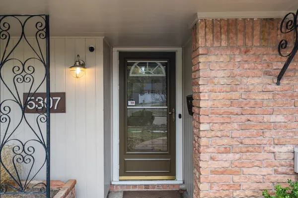 a front view of a door with a door