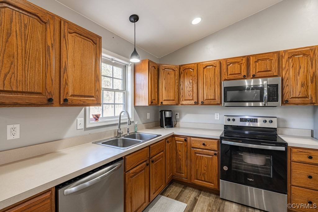 11272 Farmville Road Meherrin, VA 23954 - Photo 21 of 36 Kitchen featuring lofted ceiling, stainless steel