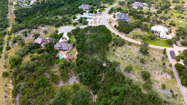 an aerial view of a house