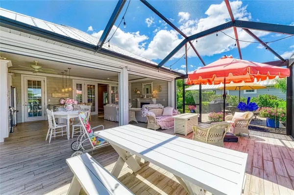a outdoor space with furniture