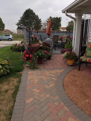47 Red Barn Road Matteson, IL 60443 - Photo 3 of 8 a view of a backyard with plants and a patio