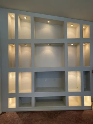 a view of large hall with a window