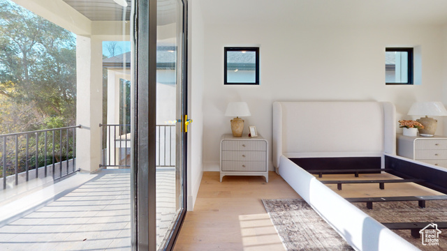 683 North Heritage Street Mapleton, UT 84664 - Photo 25 of 40 Bedroom with wood finished floors and access to exterior