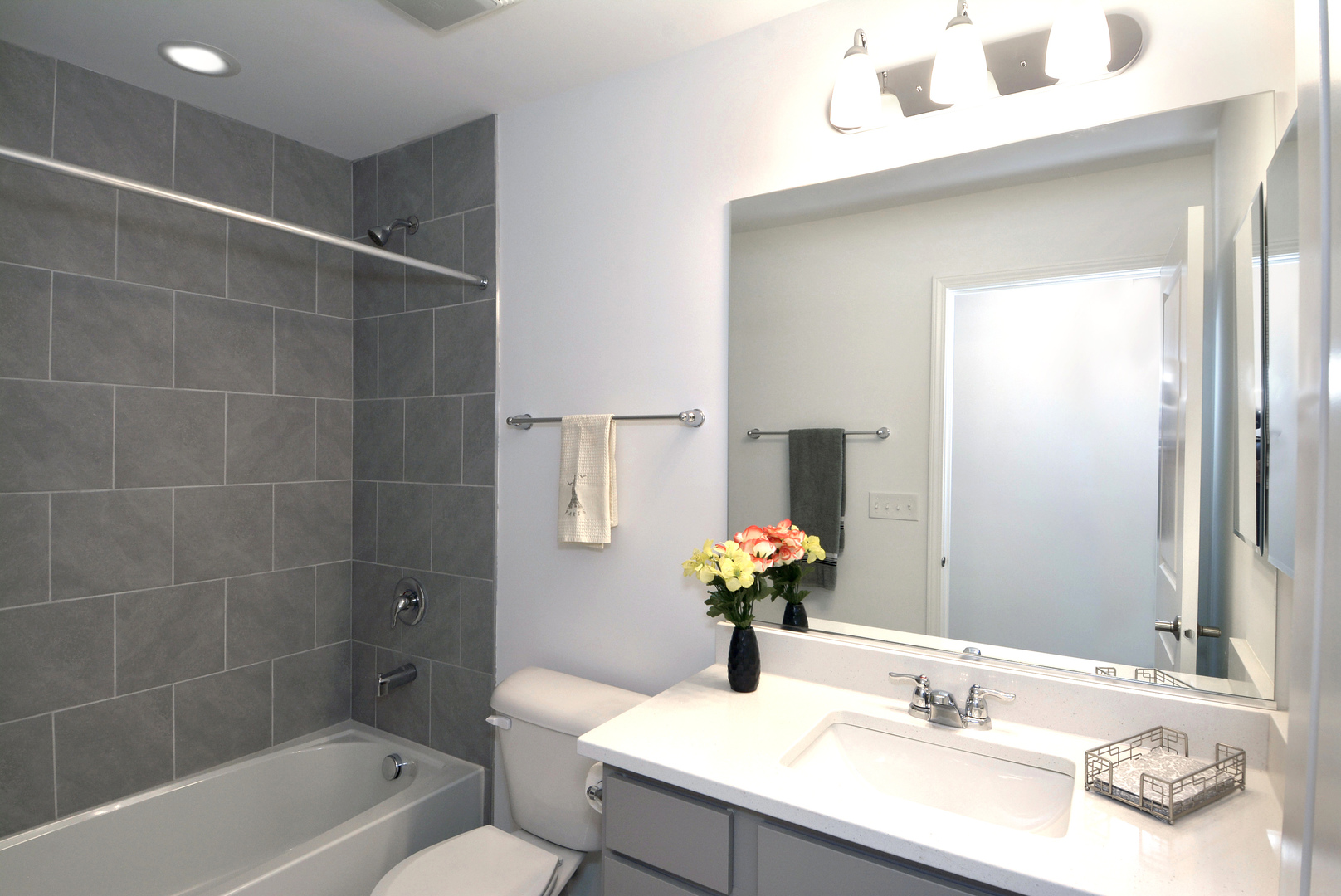 202 Timberleaf Circle Roselle, IL 60172 - Photo 12 of 22 a bathroom with a sink vanity tub and toilet