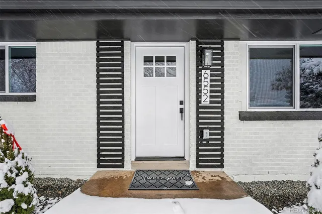 a view of a front door of house