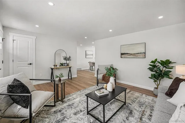 a living room with furniture